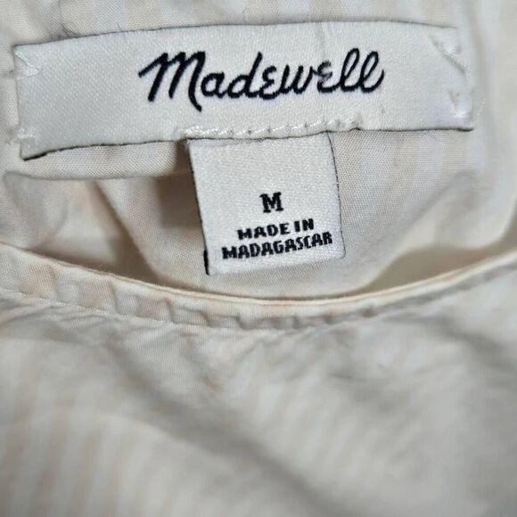 Madewell Blouse Women's Size Medium Bell Sleeve Stripe Popover Top - Picture 5 of 6